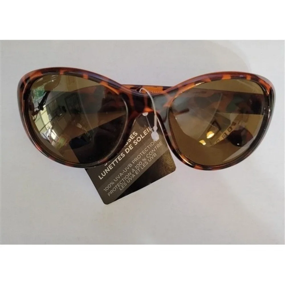 NWT Foster Grant Ducon Tortoiseshell Round Polarized Sunglasses #94340 - Picture 1 of 2